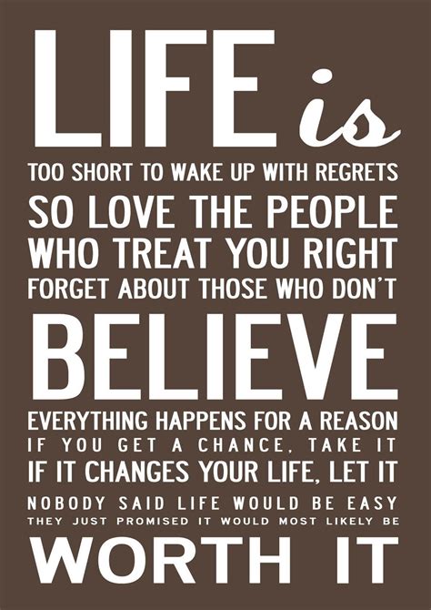 Life Is Too Short To Wake Up With Regrets Quote Poster Print A4 A3 Buy