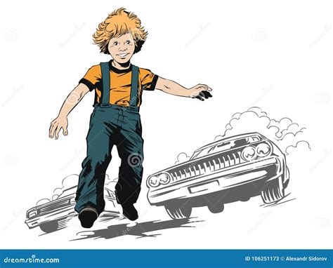 Child Is In Danger Kid On Road Stock Illustration Stock Vector