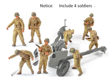 135 Scale Unpainted Resin Figure Wwii Artillery Group 4 Figures In
