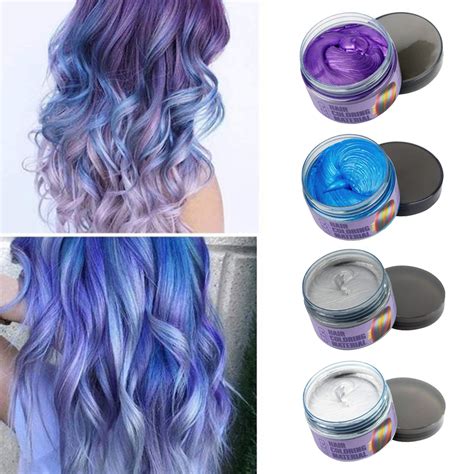 Ezgo 4pc Hair Color Wax Kit Temporary Hairstyle Dye Cream Gray Blue