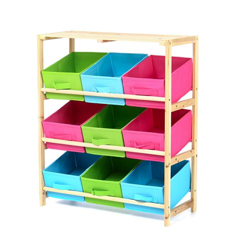 Toy Storage Shelf Wremovable Bins 4 Shelves For Baby Kids Playroom