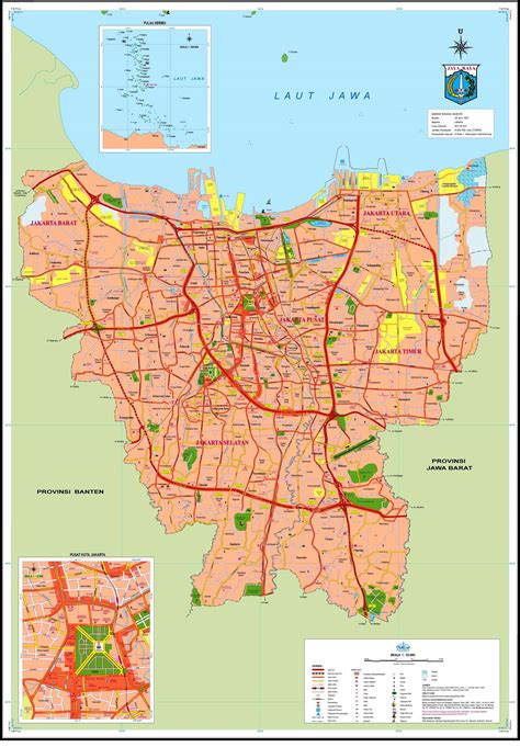 It is divided into five kotamadya (city area), which is headed by a walikota (mayor). Peta Kota: Peta DKI Jakarta