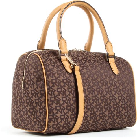 Dkny Town Country Saffiano Bowling Bag In Brown Lyst