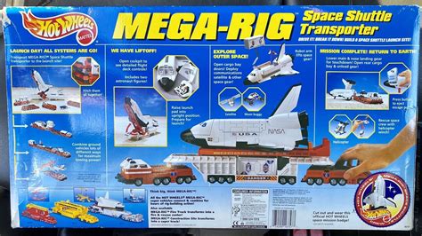 Vintage 1996 Hot Wheels Mega Rig Nasa Space Shuttle Transporter Set 1