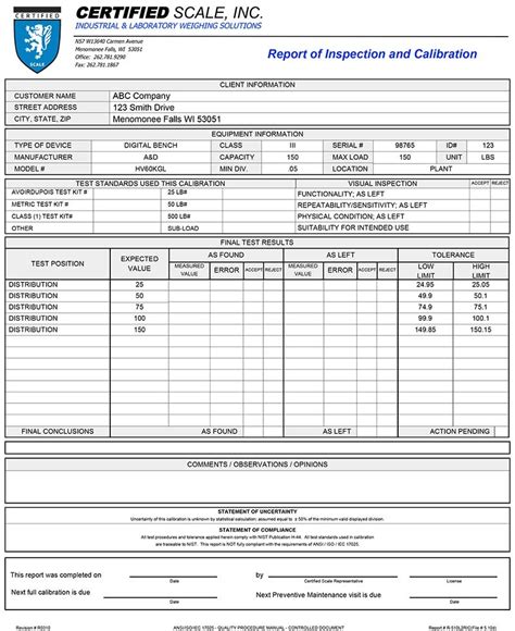 Scale Calibration Certificate Ubicaciondepersonascdmxgobmx