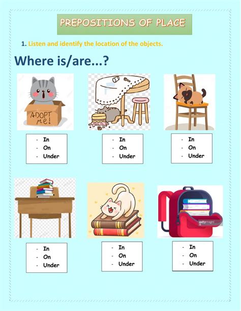 Prepositions Of Place Online Exercise For Third