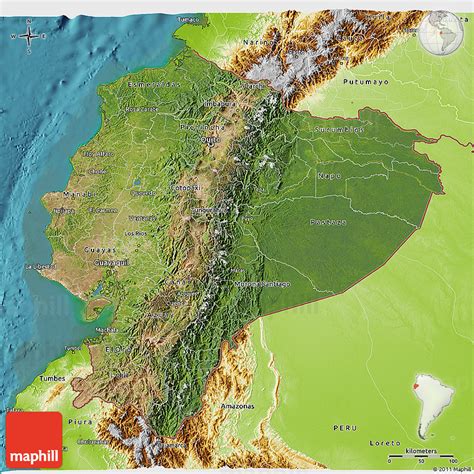 Satellite 3d Map Of Ecuador Physical Outside Satellite Sea
