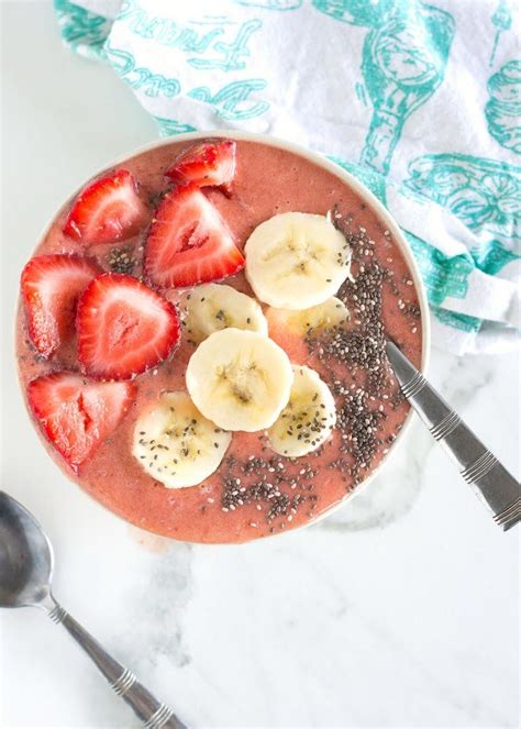 Strawberry Orange Smoothie Bowl With Banana And Chia Seeds Always