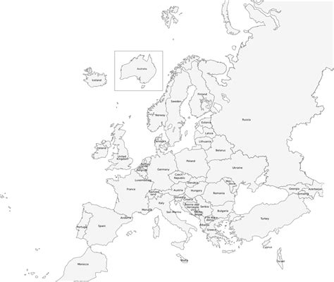 Grey Political Map Of Europe Political Europe Map Vector Illustration
