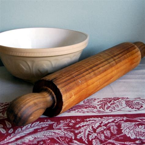 Vintage Solid Wood Handmade Rolling Pin Early By Calloohcallay