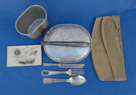 Rare Ww1 1918 Trench Art Mess Kit Wutensils Cup Named 125th Infantry