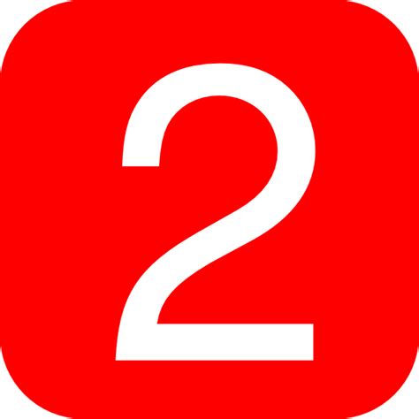 Red Rounded Square With Number 2 Clip Art At Vector Clip