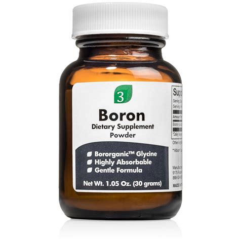 Boron By Organic 3 Pure And Bioavailable Powder Supplement Corganic