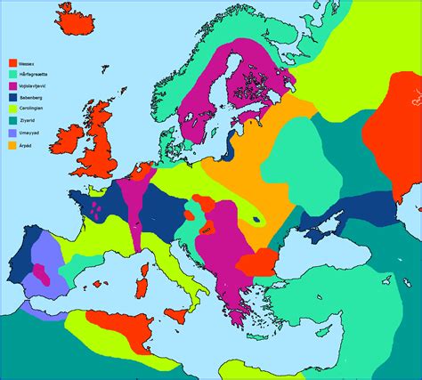 Dynastic Map Of Europe And Surrounding Area In An Alternate 11th