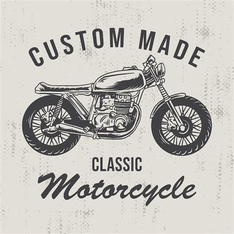 Premium Vector Custom Made Vintage Motorcycle Illustration