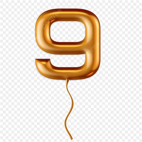 Number 9 Clipart Png Images Balloon Number 9 Golden Balloon Number