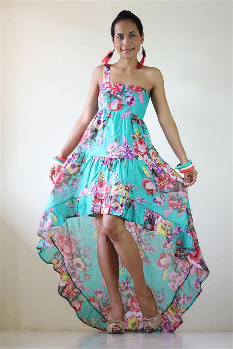 Boho Maxi Dress Short Front Long Back Floral Summer Dress On Luulla