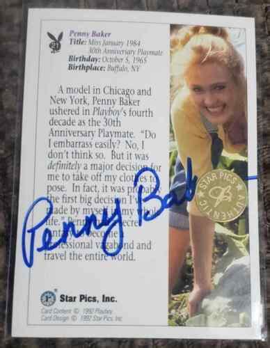 Penny Baker Playboy Playmate Signed Star Pics Card Ebay