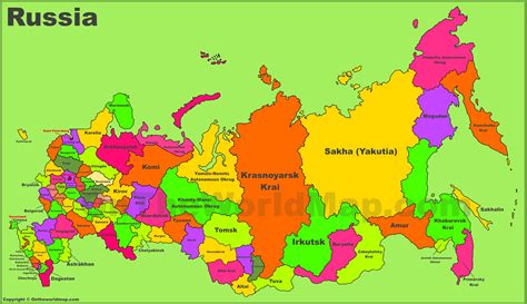 Russia States Map Google Maps Russie Kellydli