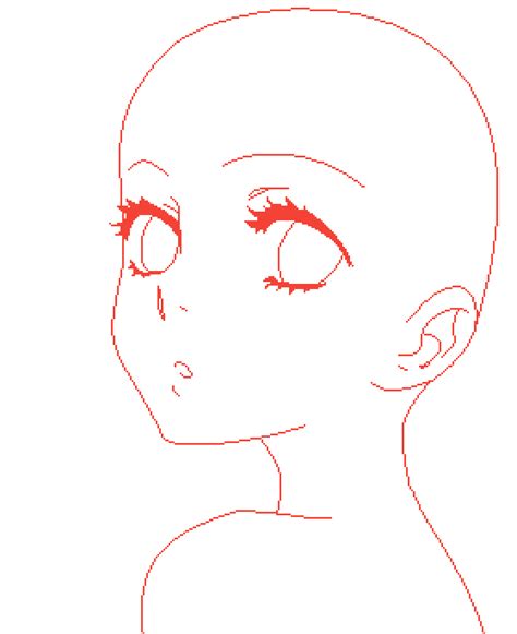 Pixilart Anime Face Base By Potatosquad Anime Face Drawing Drawing