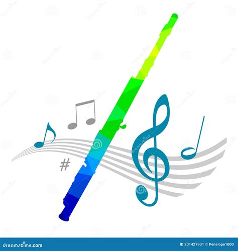 Music Graphic With Flute Instrument In Vector Quality Stock Vector