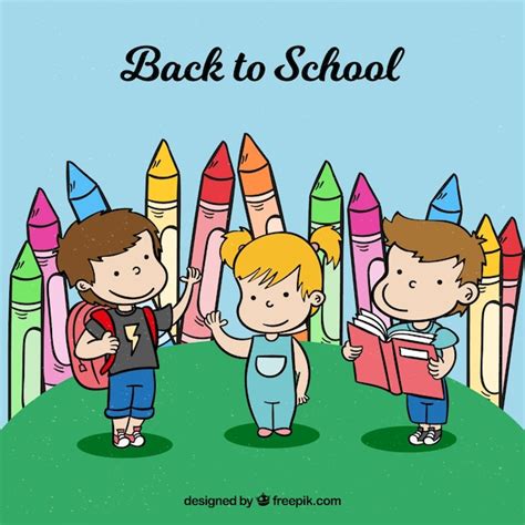 Free Vector Hand Drawn Children Ready To Go Back To School