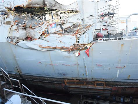 Dry Dock Photos Show Extent Of Damage To Uss Fitzgerald Maritime And