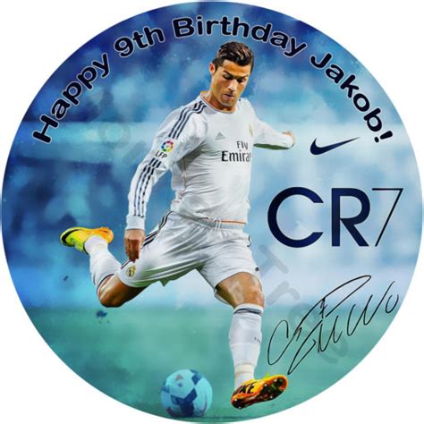 Cristiano Ronaldo Football Soccer Edible Cake Image Topper Can Be