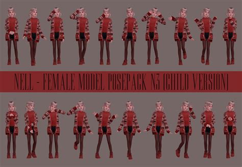 Nell — Female Model Pose Pack N3 Child 20 Child Poses In 2021
