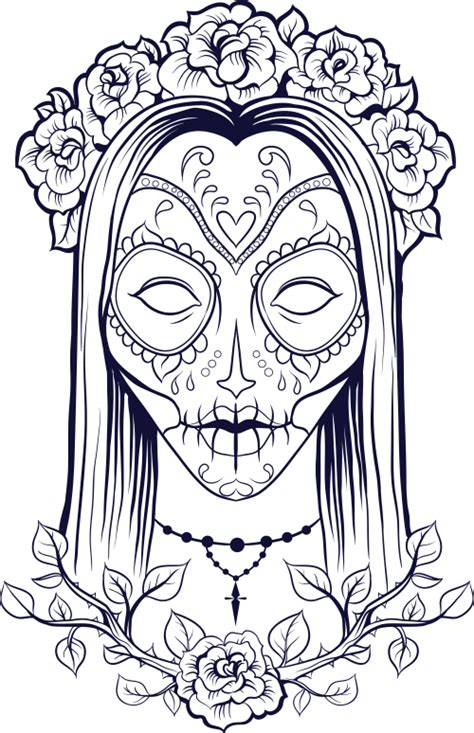 Download Sugar Skull Coloring Page - Coloring Home