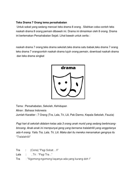 Teks Drama Bahasa Indonesia 8 Orang - Berbagai Teks Penting