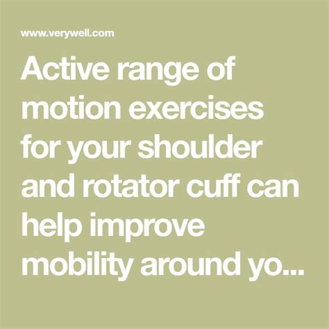 4 Exercises To Improve Shoulder Range Of Motion Shoulder Range Of