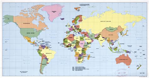 Large Scale Political Map Of The World 1989 World Mapsland Maps