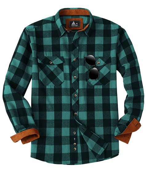 Scodi Mens Flannel Shirts Long Sleeve Button Down Casual Plaid Jackets