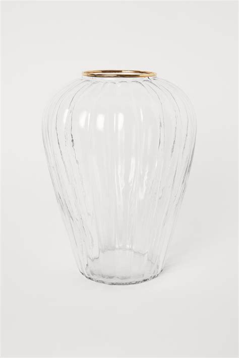 Fluted Vase Clear Glass Home All Handm Us