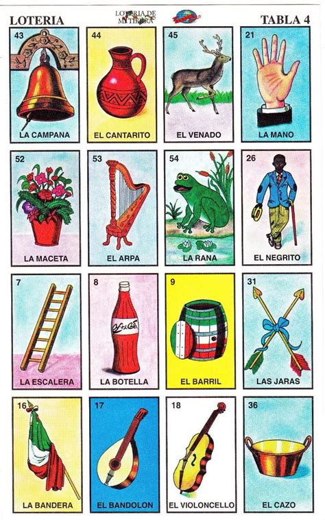 Mexican Loteria Cards The Complete Set Of 10 Tablas Etsy Artofit