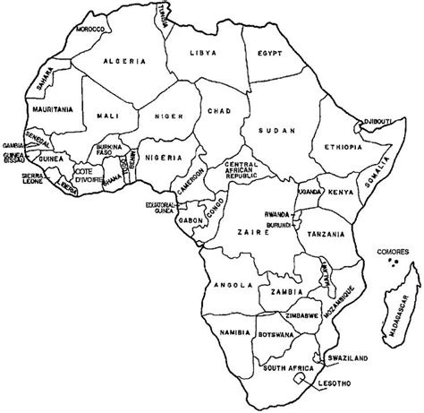 Africa coloring map of countries teaching geography geography. Africa Coloring Book Pages African Animals Coloring Pages. Kids ... | Africa map, African ...