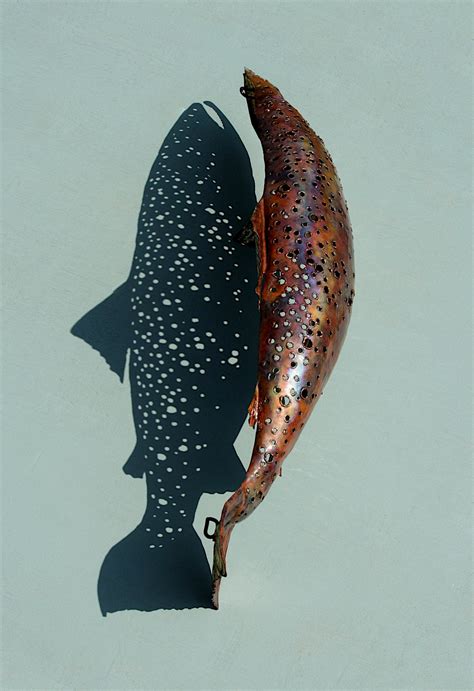 Emily Stone Copper Fish Brown Trout Sculpture 3 Copper Creatures