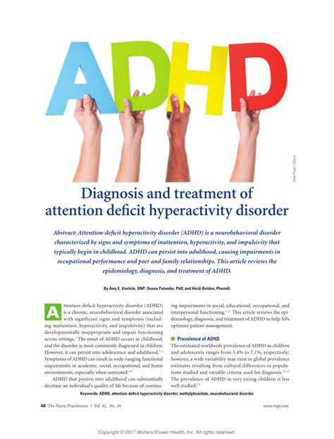 pdf diagnosis and treatment of attention deficit hyperactivity disorder