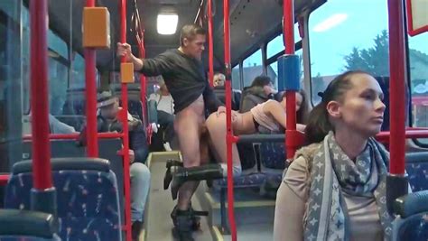 Hot Brunette Is Having Sex On The Bus In Public