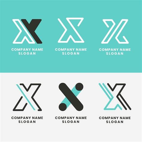 Four Different Logos With The Letters X And Y In Black White And Blue