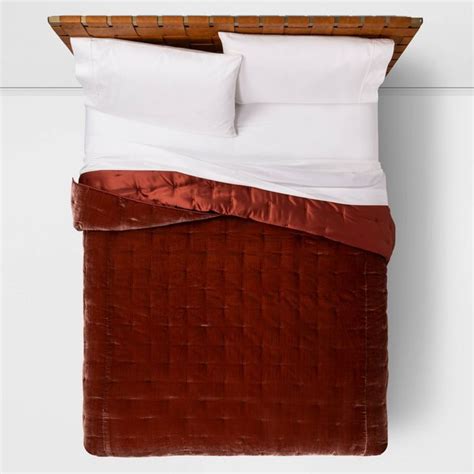 Full Queen Velvet Tufted Stitch Quilt Bronze Opalhouse™ Fall Bedding Quilts Opalhouse