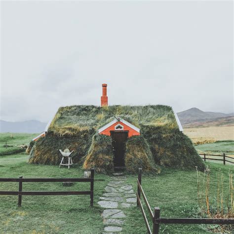 Lindarbakki House Is A Traditional Turf House Located In Iceland