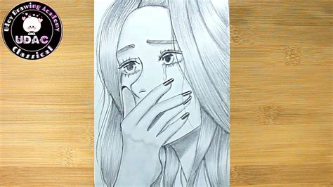 How To Draw A Crying Girl Step By Step Pencil Sketch Tutorial
