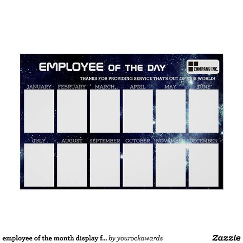 Employee Of The Month Display For X Photos Poster Zazzle Com