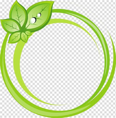 Round Green Border With Leaf Illustration Adobe