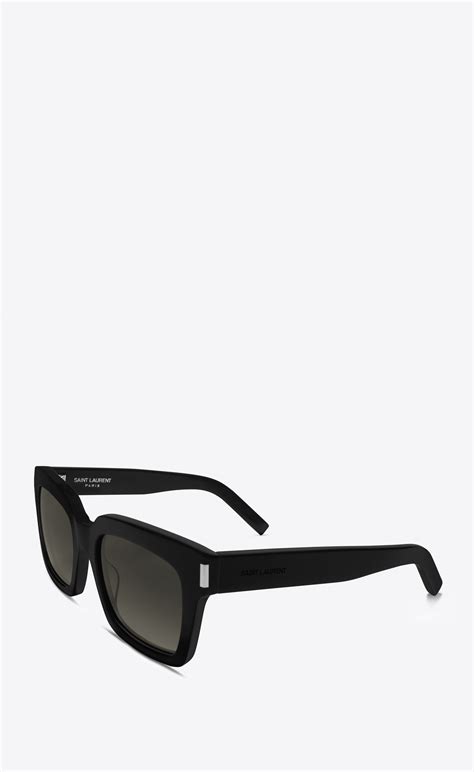 ‎saint Laurent ‎bold 1 Sunglasses In Shiny Black Acetate With Grey