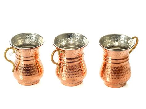 Turkish Handmade Pure Copper Mug Set Of Grand Bazaar