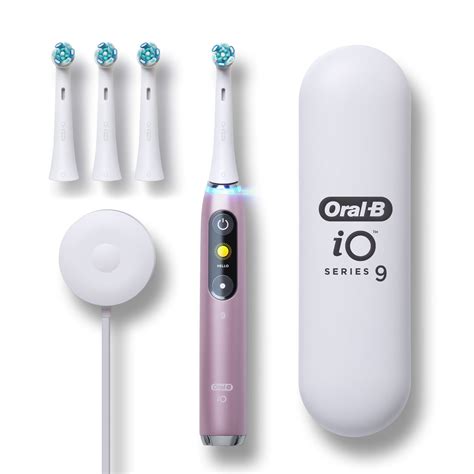 Oral B Io Series 9 Electric Toothbrush With 4 Brush Heads Rose Quartz