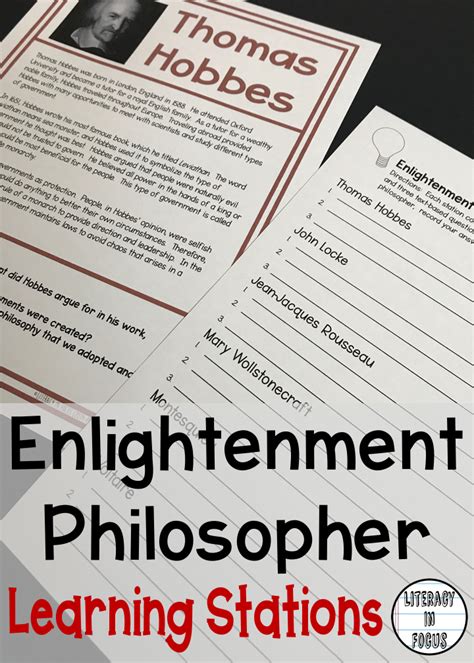 Enlightenment Philosophers Age Of Enlightenment Stations And Writing